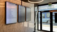 Digitale skjermer som viser oversikt over leietakerne