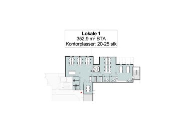 Plantegning av lokale 1.
