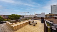 Alle tre bygg har egen takterrasse.