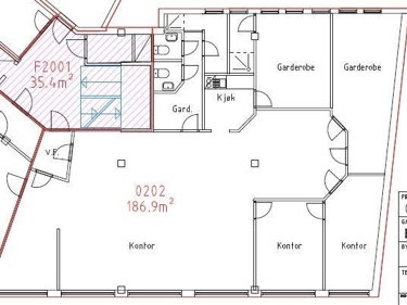 Planløsning 2.etg arealnr 0202