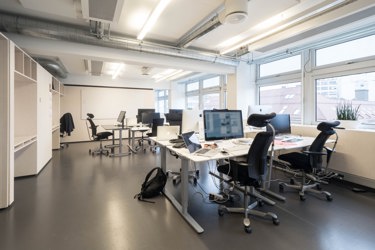 Et av kontorlandskapene