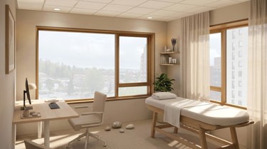 Triaden Helsetorg får lyse og åpne fellesarealer med god flyt – utformet for både ansatte, pasienter og besøkende.