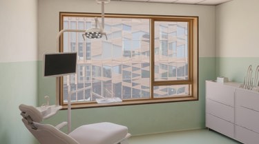 Fleksible konsultasjons- og kontorlokaler med godt dagslys og moderne standard – tilpasses ulike helseaktørers behov.